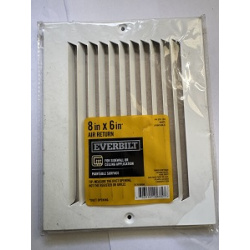8 in. x 6 in. Steel Return Air Grille in White