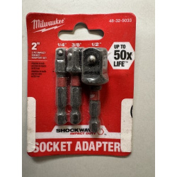 Millwaulkee Shockwave Impact Duty 1/4 in. Hex Shank Socket Adapter Set (3-Piece)