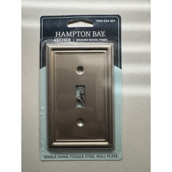 Hampton Bay Ascher 1 Gang Toggle Steel Wall Plate - Brushed Nickel