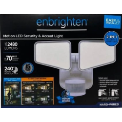 Enbrighten 240-Degree 2480 Lumen Outdoor LED Motion Security Flood Light - White