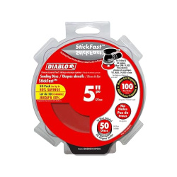 Diablo Sanding ROS Sanding Disc with StickFast Backing - Fast Material Removal, Extra-Long Life - 5" Diameter, 100 Grit, Medium, 50-Pack - DCD050100P50G