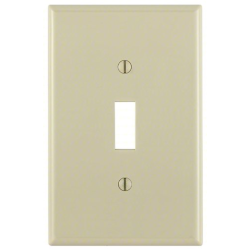 LEVITON Wall Plate: Toggle, 1 Gang, Ivory, Midsize Size Item 409VP1Mfr. Model PJ1-I
