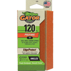 Gator Sanding Sponge, 5 in L, 3 in W, 120 Grit, Fine, Aluminum Oxide Abrasive