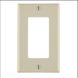Leviton Wallplate, Standard Size, Thermoset, Light Almond 80401-T