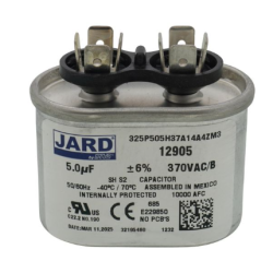 JARD Motor Run Capacitor 5 MFD 370 VAC Oval